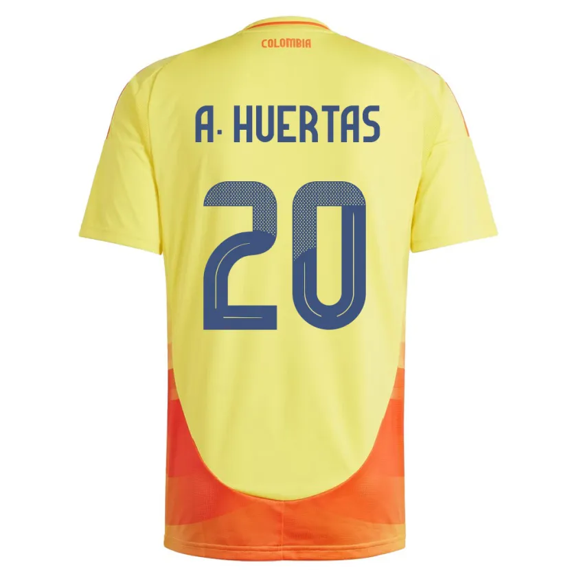 Danxen Hombre Camiseta Colombia Ana Huertas #20 Amarillo 1ª Equipación 24-26 La Camisa
