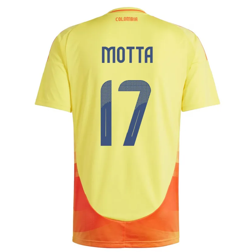 Danxen Hombre Camiseta Colombia Cristina Motta #17 Amarillo 1ª Equipación 24-26 La Camisa