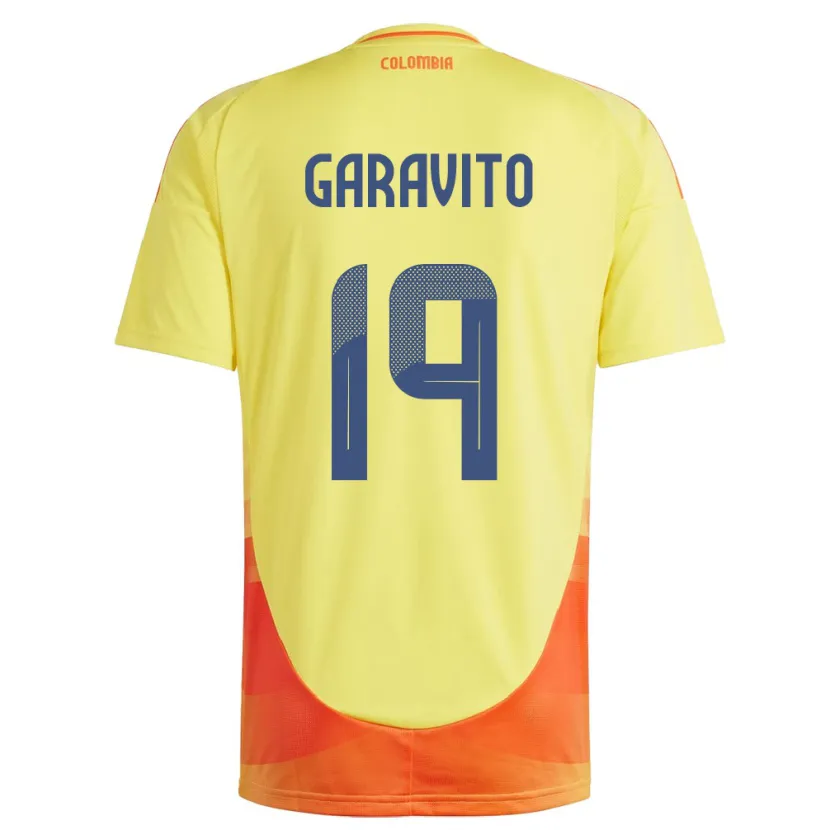 Danxen Hombre Camiseta Colombia Laura Garavito #19 Amarillo 1ª Equipación 24-26 La Camisa