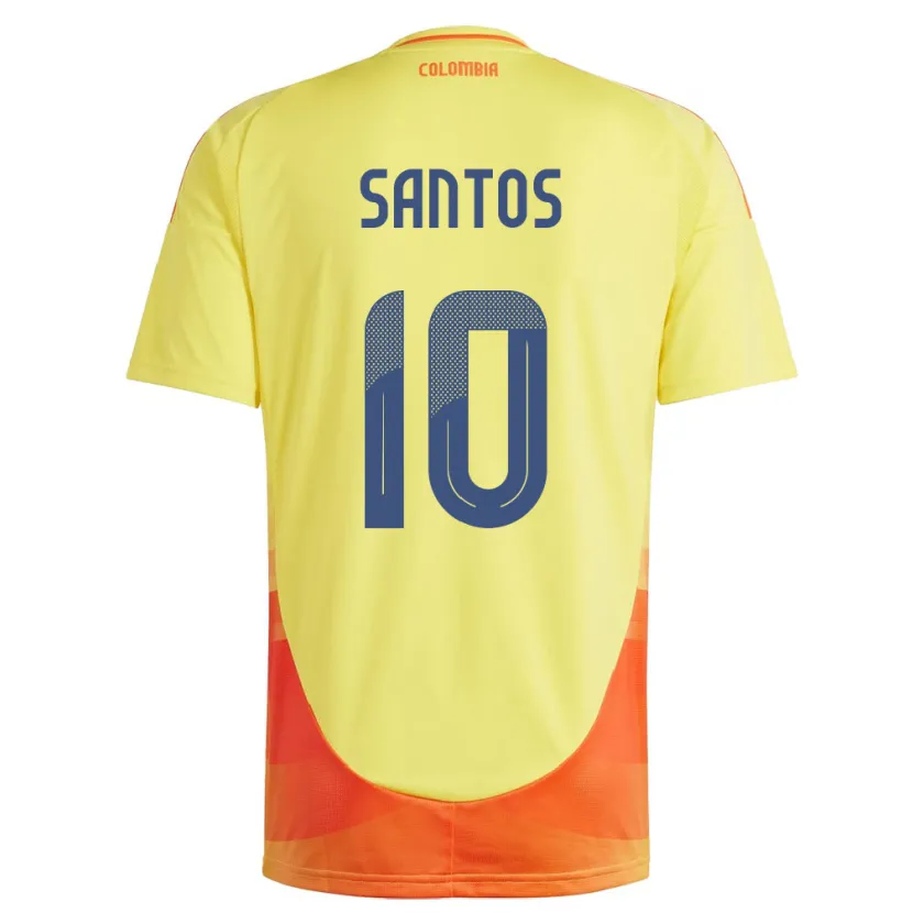 Danxen Hombre Camiseta Colombia Leicy Santos #10 Amarillo 1ª Equipación 24-26 La Camisa