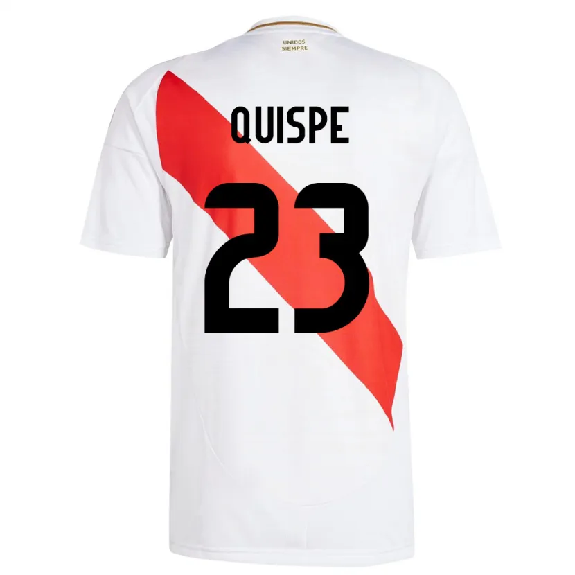 Danxen Hombre Camiseta Perú Piero Quispe #23 Blanco 1ª Equipación 24-26 La Camisa
