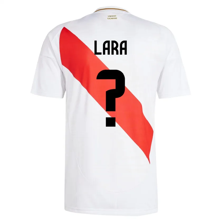 Danxen Hombre Camiseta Perú Jean Lara #0 Blanco 1ª Equipación 24-26 La Camisa