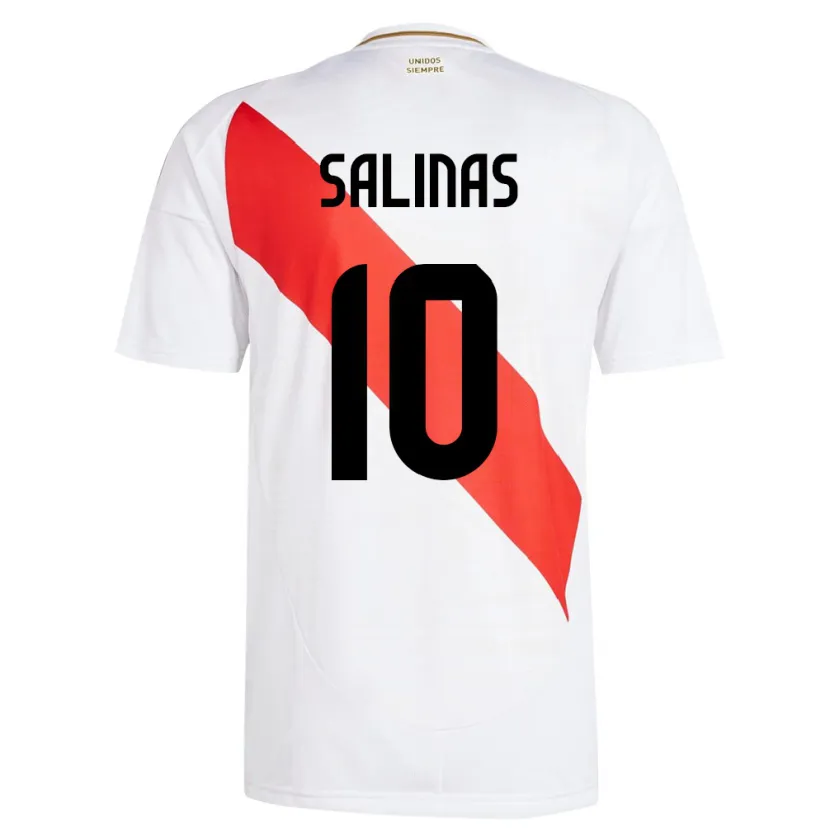Danxen Hombre Camiseta Perú Thiago Salinas #10 Blanco 1ª Equipación 24-26 La Camisa