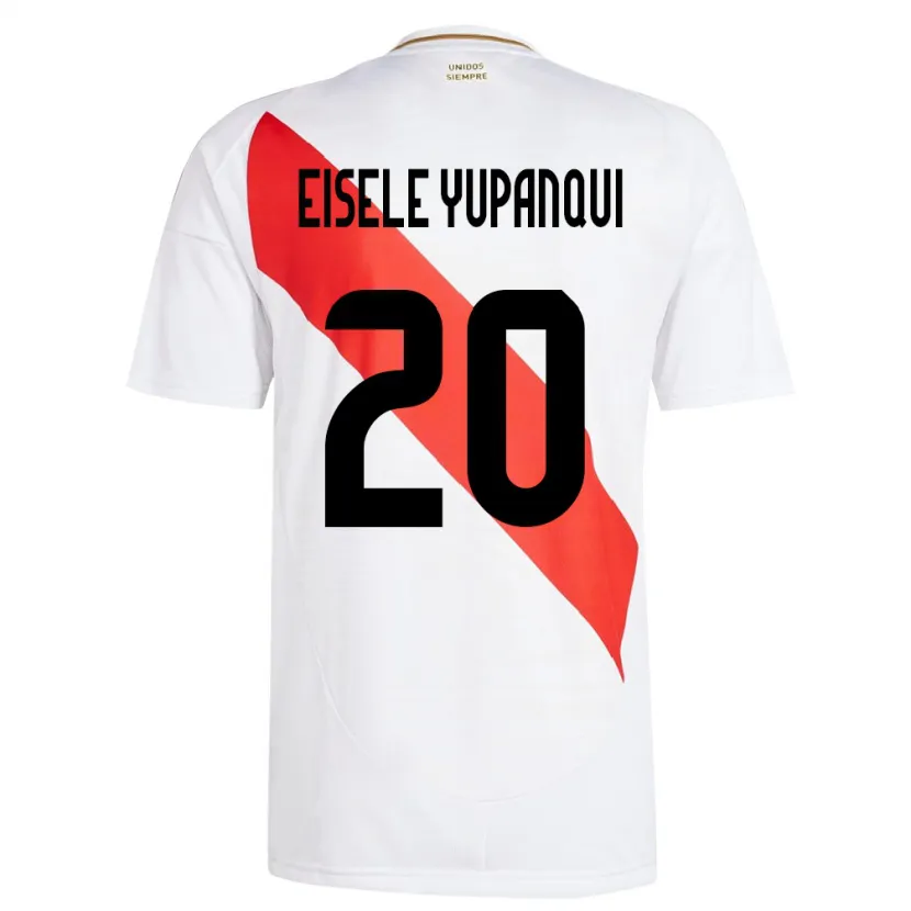 Danxen Hombre Camiseta Perú Philipp Eisele Yupanqui #20 Blanco 1ª Equipación 24-26 La Camisa