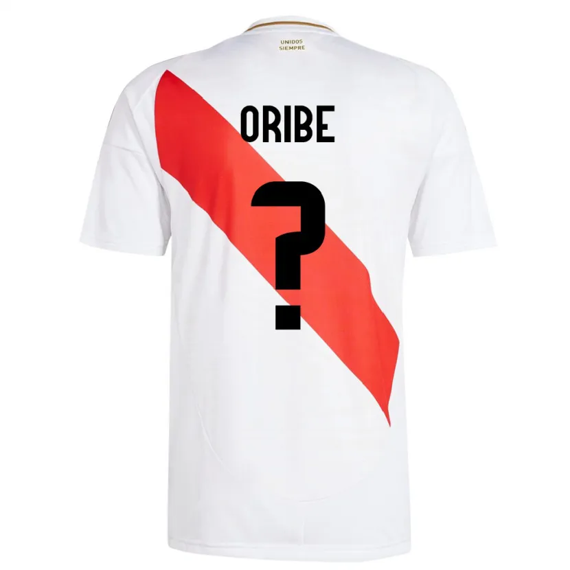 Danxen Hombre Camiseta Perú Fabiana Oribe #0 Blanco 1ª Equipación 24-26 La Camisa