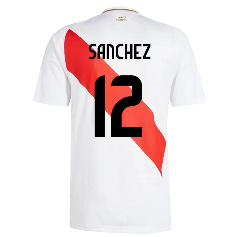 Danxen Hombre Camiseta Perú Maryory Sánchez #12 Blanco 1ª Equipación 24-26 La Camisa