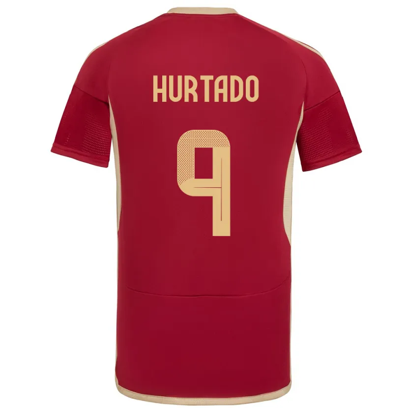 Danxen Hombre Camiseta Venezuela Jan Hurtado #9 Borgoña 1ª Equipación 24-26 La Camisa