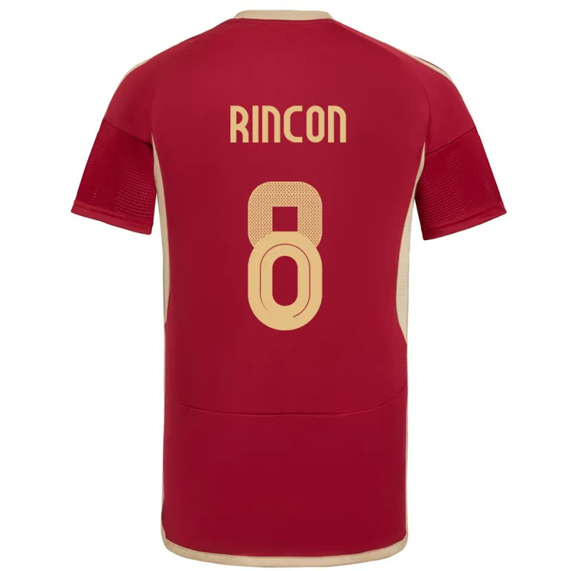 Danxen Hombre Camiseta Venezuela Tomás Rincón #8 Borgoña 1ª Equipación 24-26 La Camisa