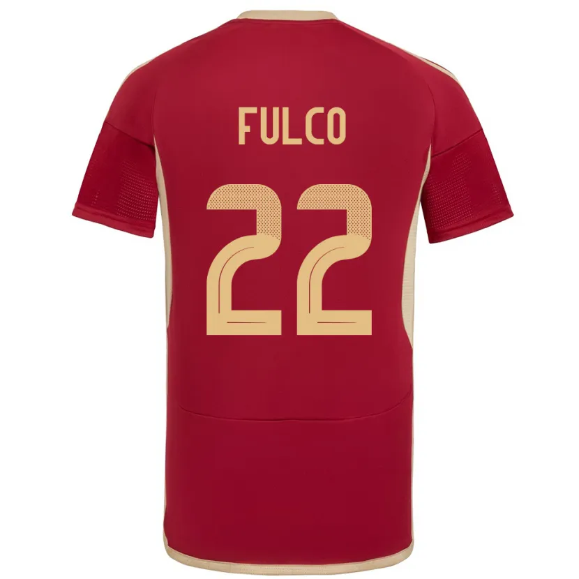 Danxen Hombre Camiseta Venezuela Pedro Fulco #22 Borgoña 1ª Equipación 24-26 La Camisa