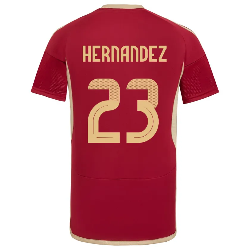 Danxen Hombre Camiseta Venezuela Luifer Hernández #23 Borgoña 1ª Equipación 24-26 La Camisa