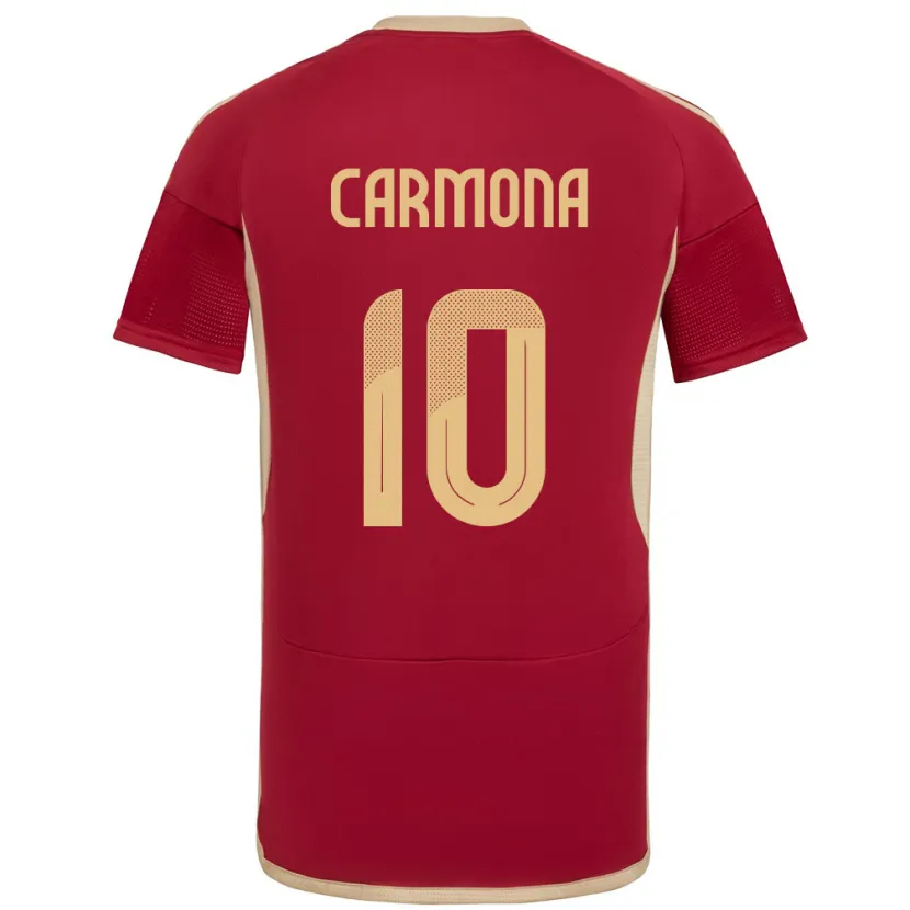 Danxen Hombre Camiseta Venezuela Wikelman Carmona #10 Borgoña 1ª Equipación 24-26 La Camisa