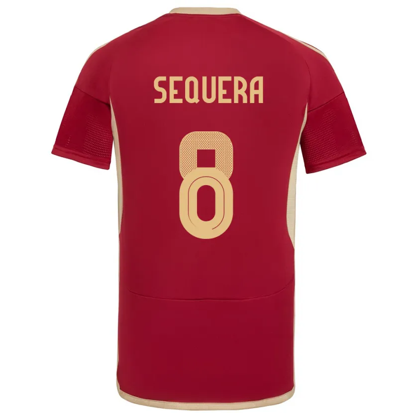 Danxen Hombre Camiseta Venezuela Giovanny Sequera #8 Borgoña 1ª Equipación 24-26 La Camisa