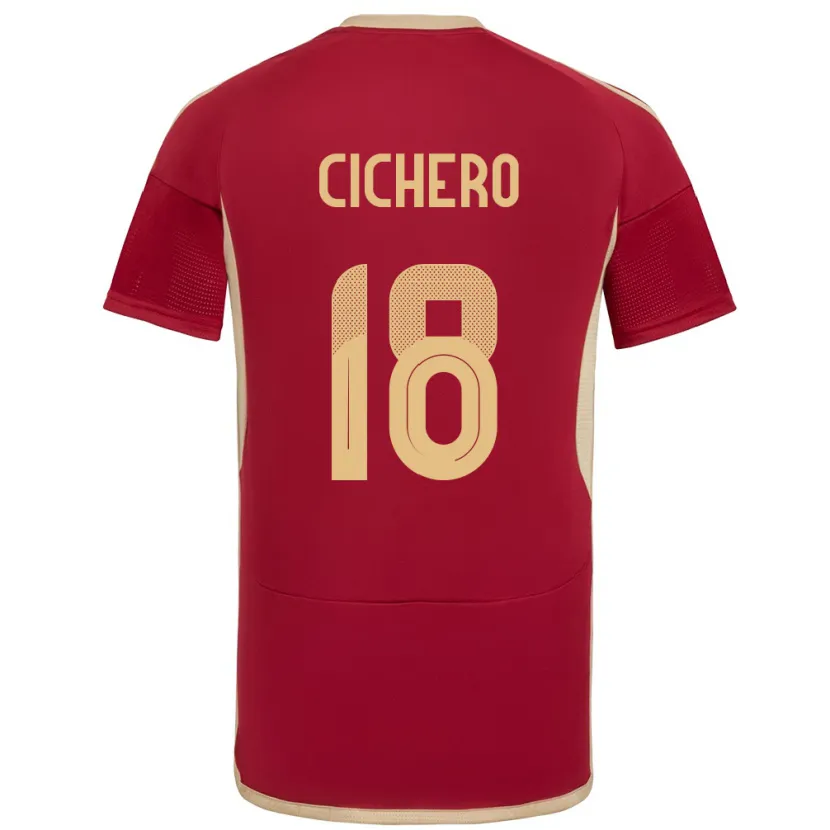 Danxen Hombre Camiseta Venezuela Alejandro Cichero #18 Borgoña 1ª Equipación 24-26 La Camisa