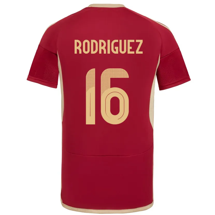 Danxen Hombre Camiseta Venezuela Arianna Rodríguez #16 Borgoña 1ª Equipación 24-26 La Camisa