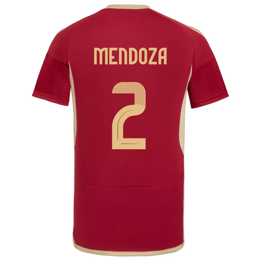Danxen Hombre Camiseta Venezuela Rafanny Mendoza #2 Borgoña 1ª Equipación 24-26 La Camisa