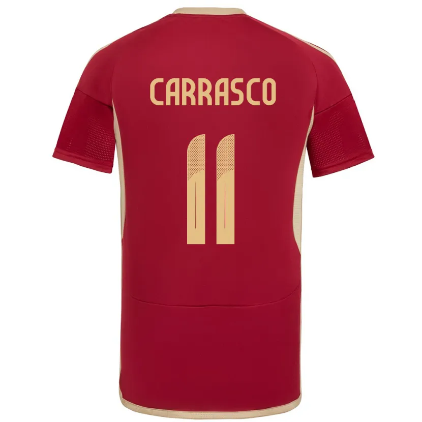 Danxen Hombre Camiseta Venezuela Raiderlin Carrasco #11 Borgoña 1ª Equipación 24-26 La Camisa
