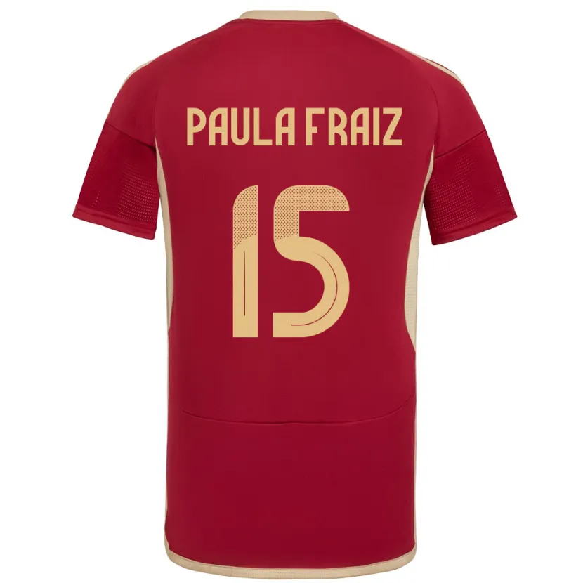 Danxen Hombre Camiseta Venezuela Ana Paula Fraiz #15 Borgoña 1ª Equipación 24-26 La Camisa