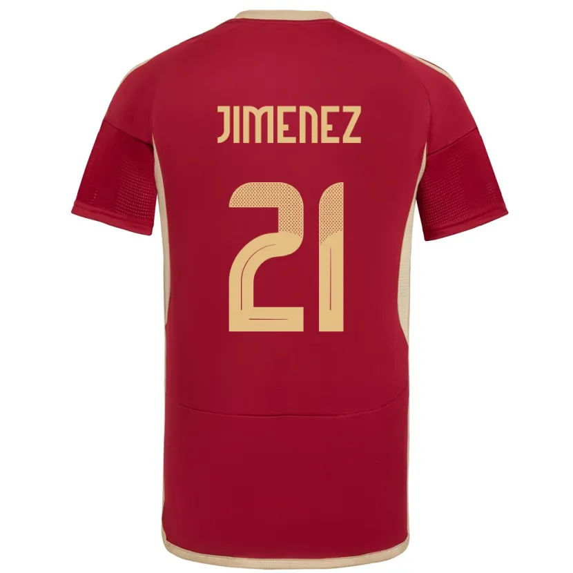 Danxen Hombre Camiseta Venezuela Marianyela Jiménez #21 Borgoña 1ª Equipación 24-26 La Camisa