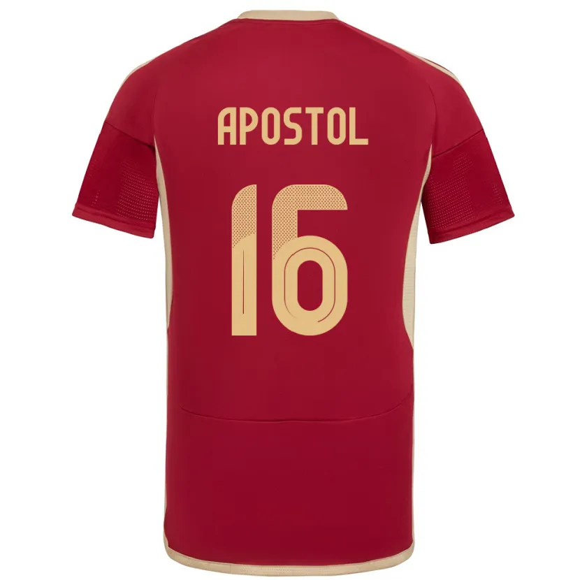 Danxen Hombre Camiseta Venezuela Floriangel Apóstol #16 Borgoña 1ª Equipación 24-26 La Camisa