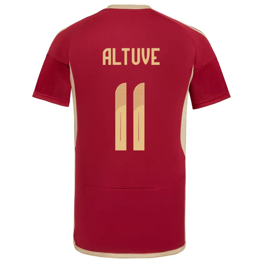 Danxen Hombre Camiseta Venezuela Oriana Altuve #11 Borgoña 1ª Equipación 24-26 La Camisa