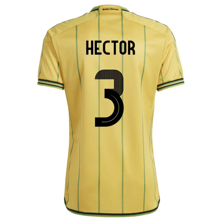 Danxen Hombre Camiseta Jamaica Michael Hector #3 Amarillo 1ª Equipación 24-26 La Camisa