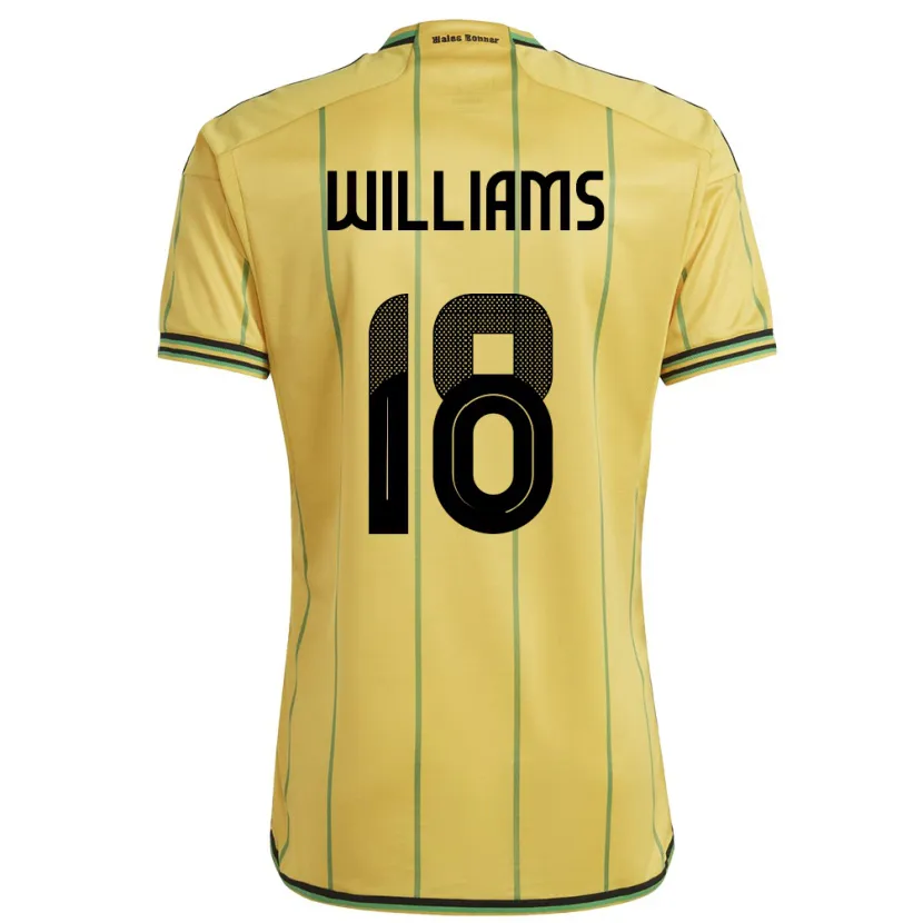 Danxen Hombre Camiseta Jamaica Romario Williams #18 Amarillo 1ª Equipación 24-26 La Camisa