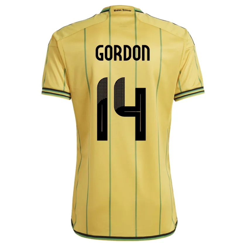 Danxen Hombre Camiseta Jamaica Ashton Gordon #14 Amarillo 1ª Equipación 24-26 La Camisa
