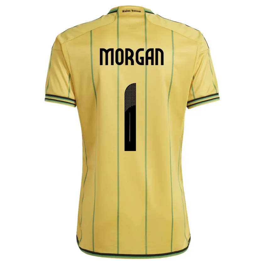 Danxen Hombre Camiseta Jamaica Aliyah Morgan #1 Amarillo 1ª Equipación 24-26 La Camisa
