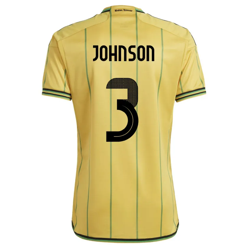 Danxen Hombre Camiseta Jamaica Melissa Johnson #3 Amarillo 1ª Equipación 24-26 La Camisa