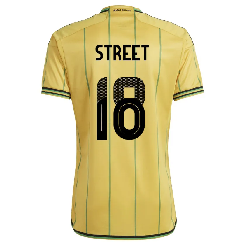 Danxen Hombre Camiseta Jamaica Sydnie Street #18 Amarillo 1ª Equipación 24-26 La Camisa