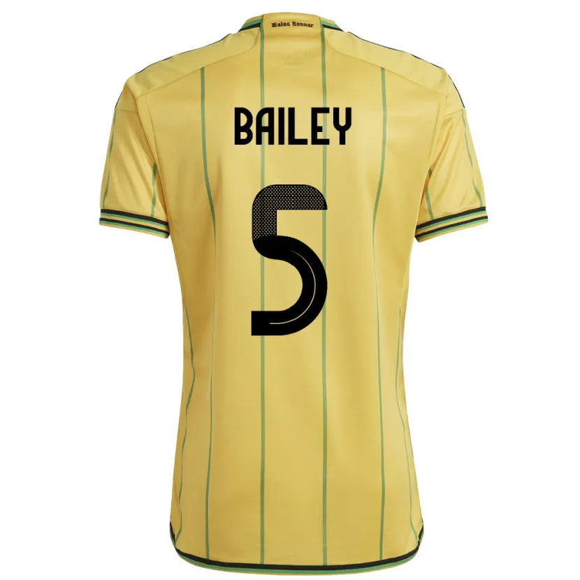 Danxen Hombre Camiseta Jamaica Jade Bailey #5 Amarillo 1ª Equipación 24-26 La Camisa