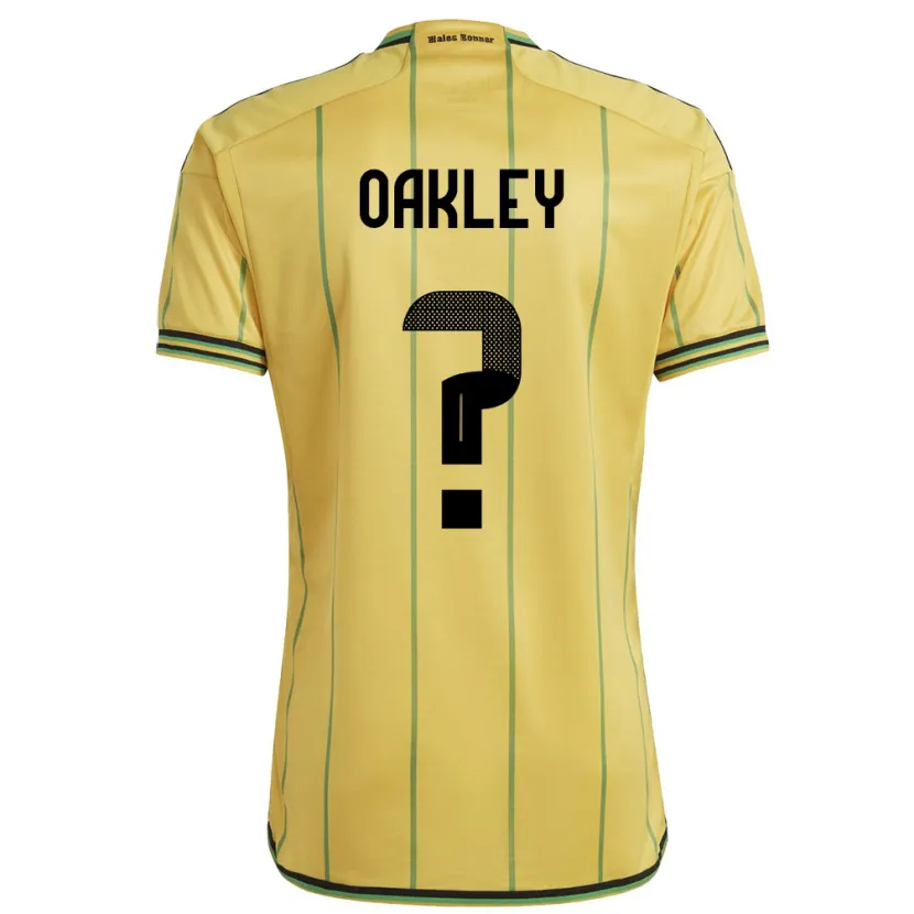 Danxen Hombre Camiseta Jamaica Katie Oakley #0 Amarillo 1ª Equipación 24-26 La Camisa