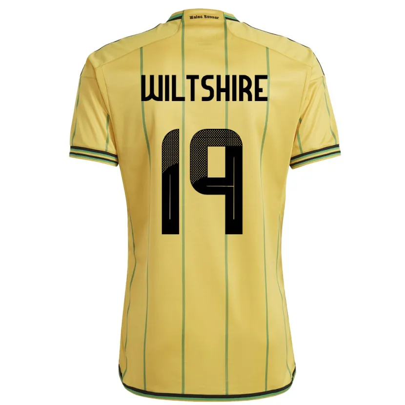 Danxen Hombre Camiseta Jamaica Tiernny Wiltshire #19 Amarillo 1ª Equipación 24-26 La Camisa
