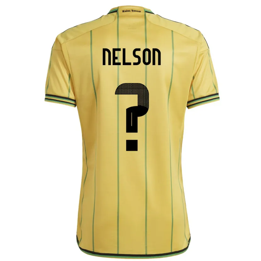 Danxen Hombre Camiseta Jamaica Shanhaine Nelson #0 Amarillo 1ª Equipación 24-26 La Camisa