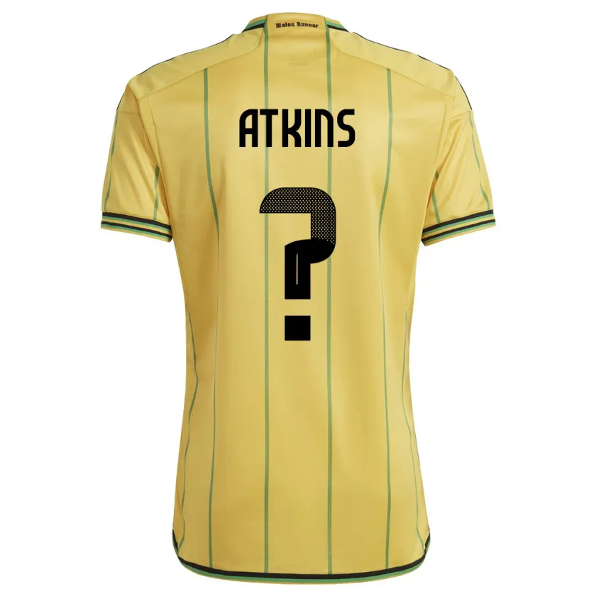Danxen Hombre Camiseta Jamaica Maliah Atkins #0 Amarillo 1ª Equipación 24-26 La Camisa
