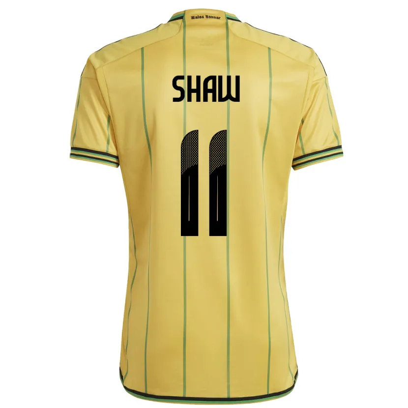 Danxen Hombre Camiseta Jamaica Khadija Shaw #11 Amarillo 1ª Equipación 24-26 La Camisa