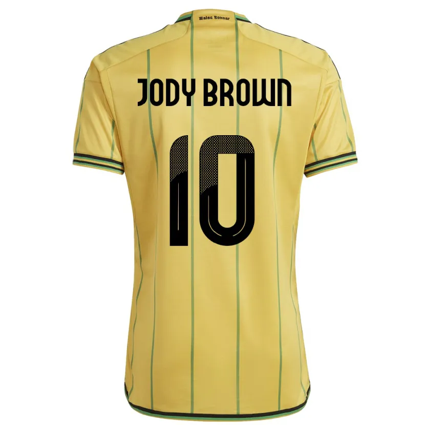 Danxen Hombre Camiseta Jamaica Jody Brown #10 Amarillo 1ª Equipación 24-26 La Camisa