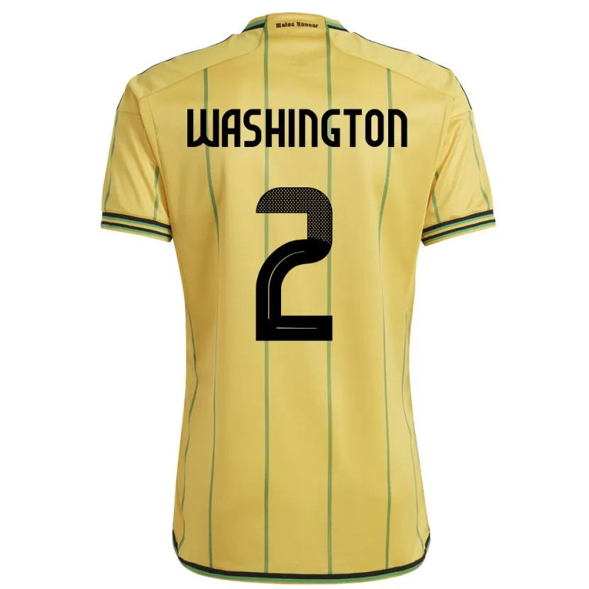 Danxen Hombre Camiseta Jamaica Solai Washington #2 Amarillo 1ª Equipación 24-26 La Camisa