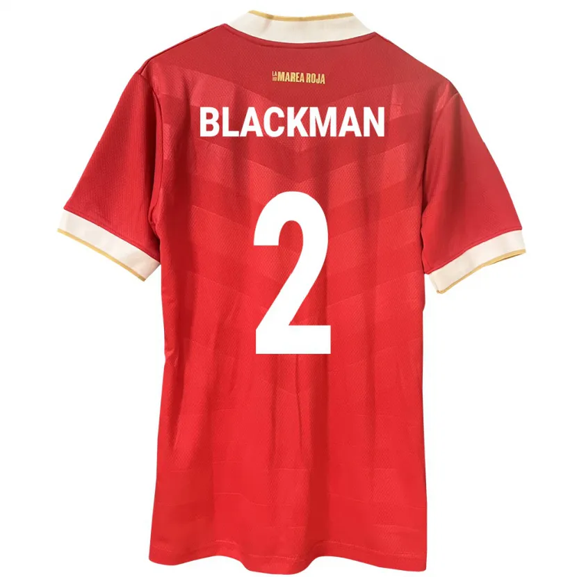 Danxen Hombre Camiseta Panamá César Blackman #2 Rojo 1ª Equipación 24-26 La Camisa