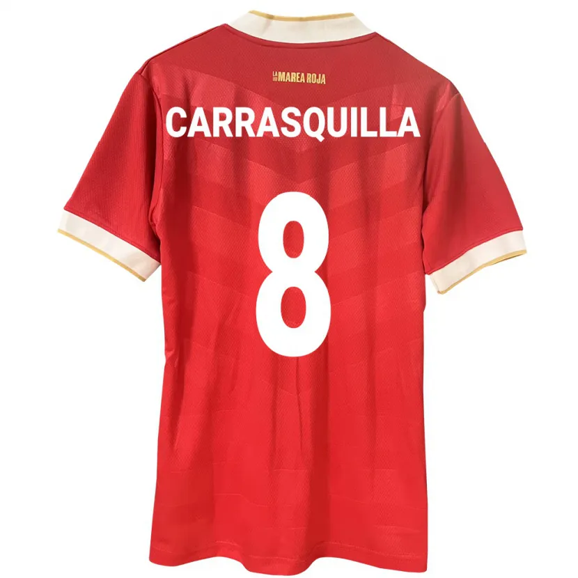 Danxen Hombre Camiseta Panamá Adalberto Carrasquilla #8 Rojo 1ª Equipación 24-26 La Camisa