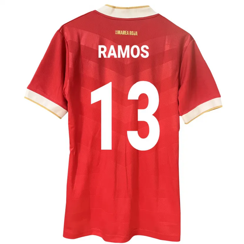 Danxen Hombre Camiseta Panamá Jiovany Ramos #13 Rojo 1ª Equipación 24-26 La Camisa