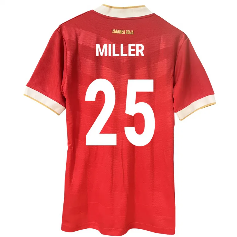 Danxen Hombre Camiseta Panamá Roderick Miller #25 Rojo 1ª Equipación 24-26 La Camisa