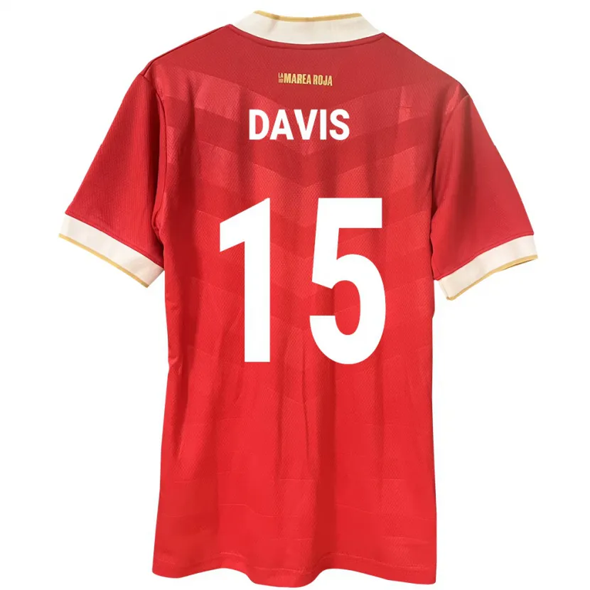 Danxen Hombre Camiseta Panamá Éric Davis #15 Rojo 1ª Equipación 24-26 La Camisa