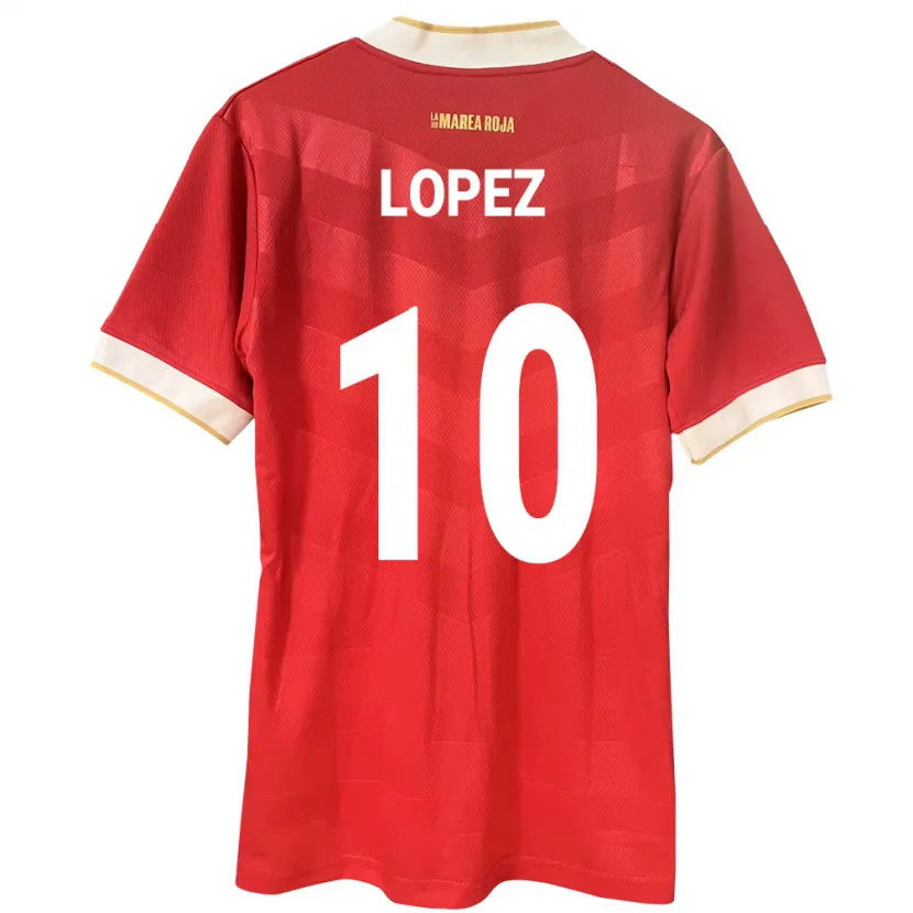 Danxen Hombre Camiseta Panamá Ovidio Lopez #10 Rojo 1ª Equipación 24-26 La Camisa
