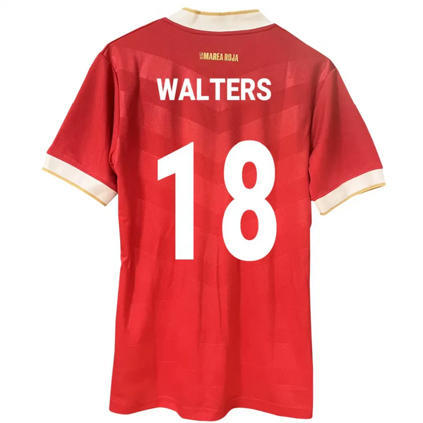 Danxen Hombre Camiseta Panamá Kairo Walters #18 Rojo 1ª Equipación 24-26 La Camisa