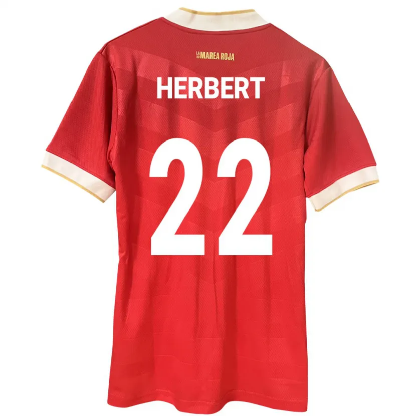 Danxen Hombre Camiseta Panamá Antony Herbert #22 Rojo 1ª Equipación 24-26 La Camisa