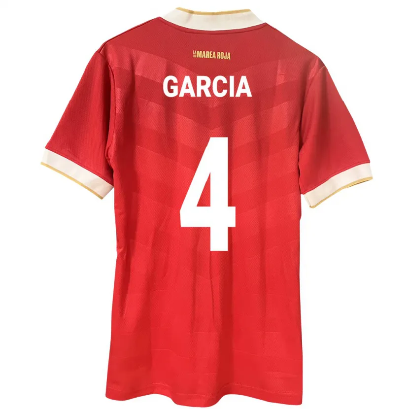 Danxen Hombre Camiseta Panamá Giancarlos García #4 Rojo 1ª Equipación 24-26 La Camisa