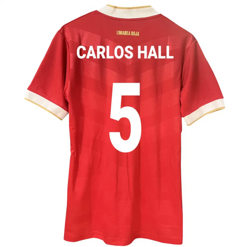 Danxen Hombre Camiseta Panamá Juan Carlos Hall #5 Rojo 1ª Equipación 24-26 La Camisa