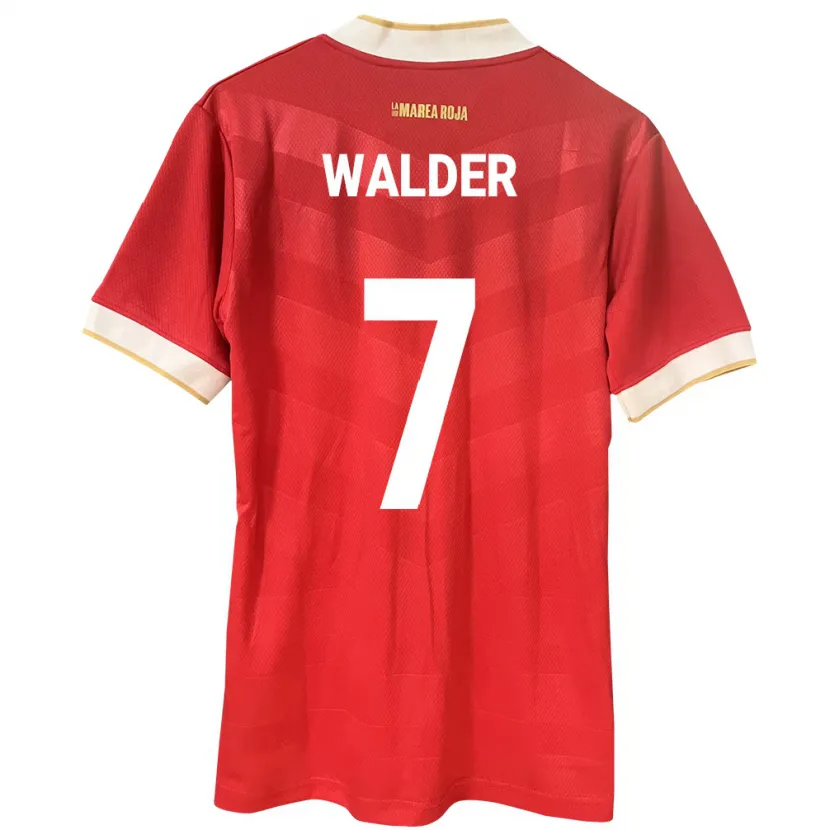 Danxen Hombre Camiseta Panamá Kevin Walder #7 Rojo 1ª Equipación 24-26 La Camisa