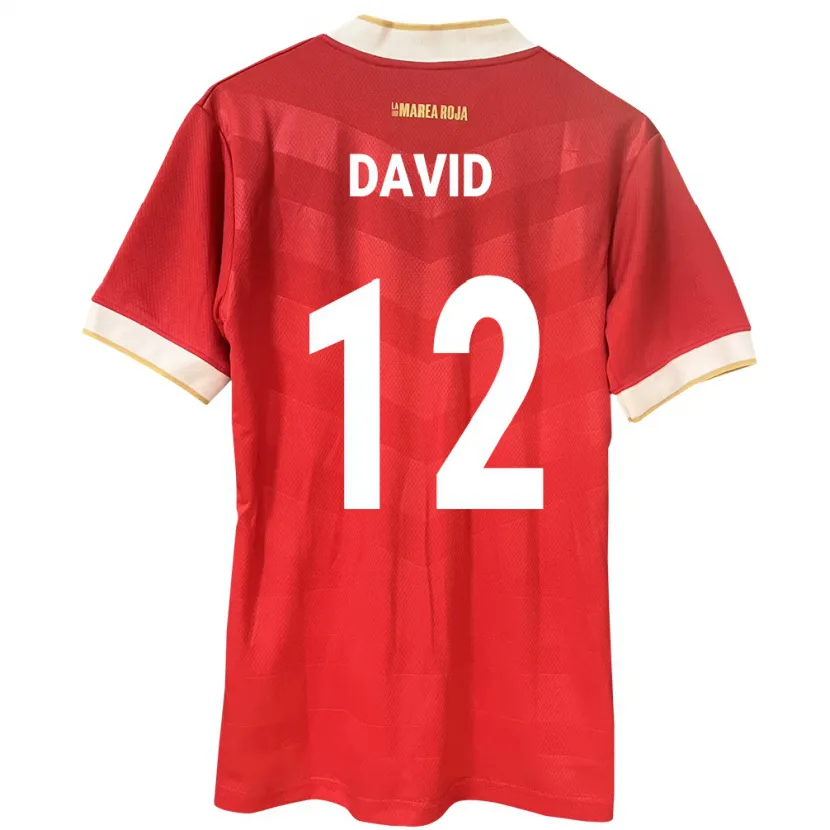 Danxen Hombre Camiseta Panamá Said David #12 Rojo 1ª Equipación 24-26 La Camisa